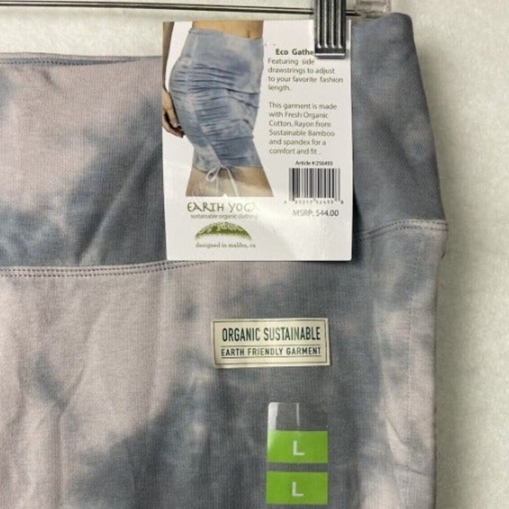 Earth Yoga Eco Gather Skirts Organic cotton Women's teen Gray tie dye Size L